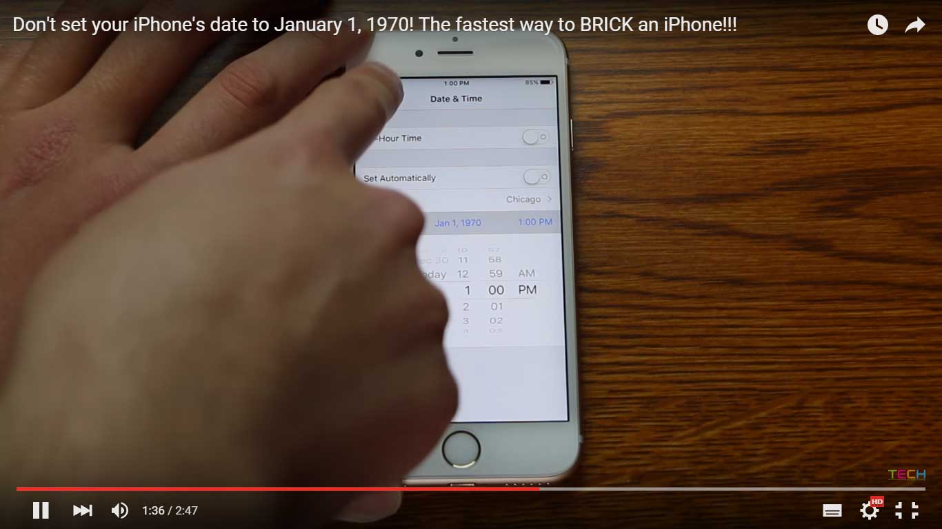 หากคุณเบื่อ iPhone อยากได้เครื่องใหม่ ลองตั้งวันที่เป็น January 1, 1970 ดูซิ